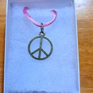 Bronze Peace Sign Necklace